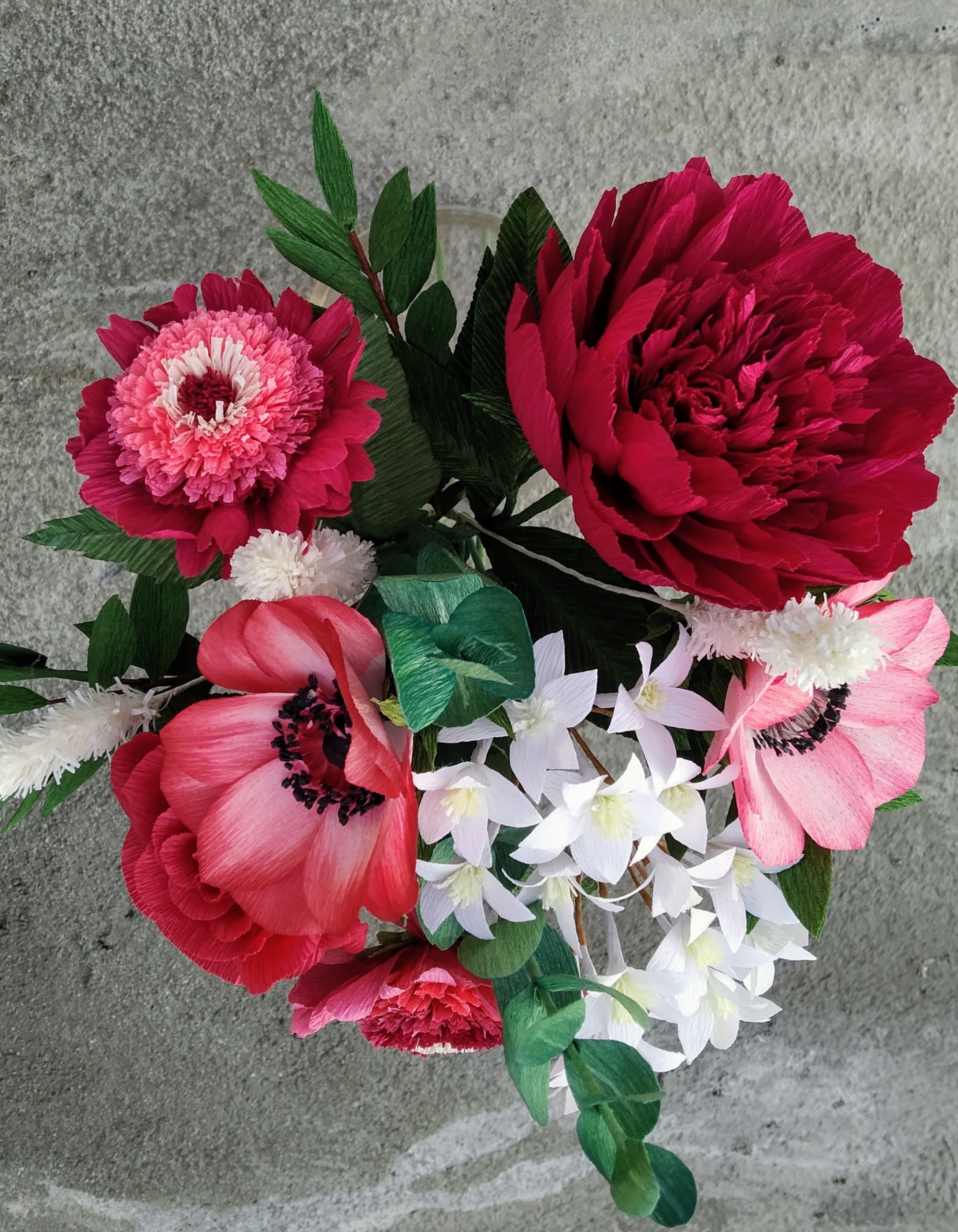 Bouquet en blanc et rouge